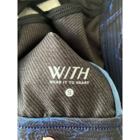 WITH Sports Bra Blue Floral Yoga Gym Activewear Size Small NWT - Picture 3 of 11